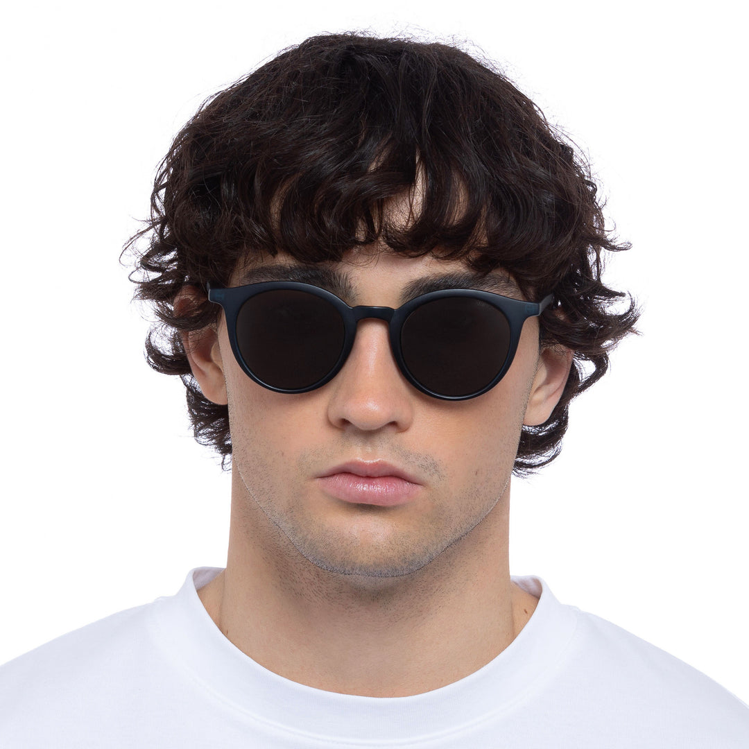 Cancer Council | Baines Sunglasses - Male Model Front | Matte Navy | UPF50+ Protection