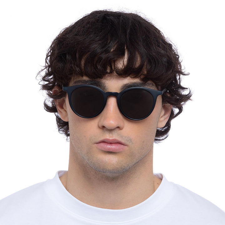 Cancer Council | Baines Sunglasses - Male Model Front | Matte Navy | UPF50+ Protection