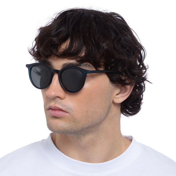 Cancer Council | Baines Sunglasses - Male Model Angle | Matte Navy | UPF50+ Protection