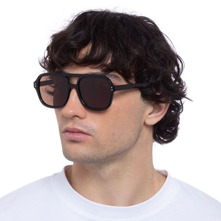 Cancer Council | Kingswood Sunglasses - Male Model Angle | Black | UPF50+ Protection