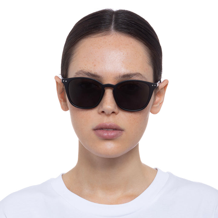Cancer Council | Cadens Sunglasses - Female Model Front | Matte Black | UPF50+ Protection