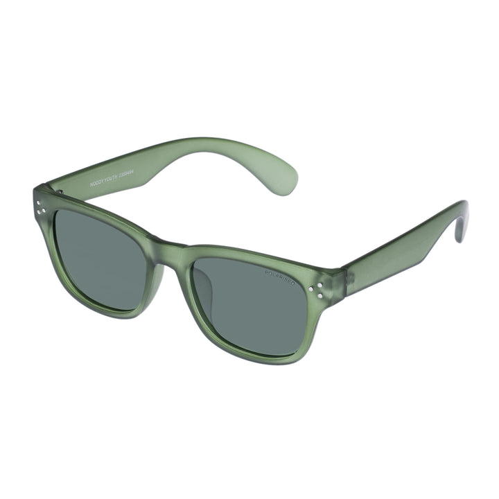 Cancer Council | Noddy Youth Sunglasses - Angle | Matte Khaki | UPF50+ Protection