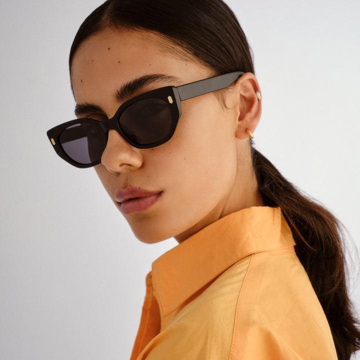 Cancer Council | Fleming Sunglasses | Black | Model Angle