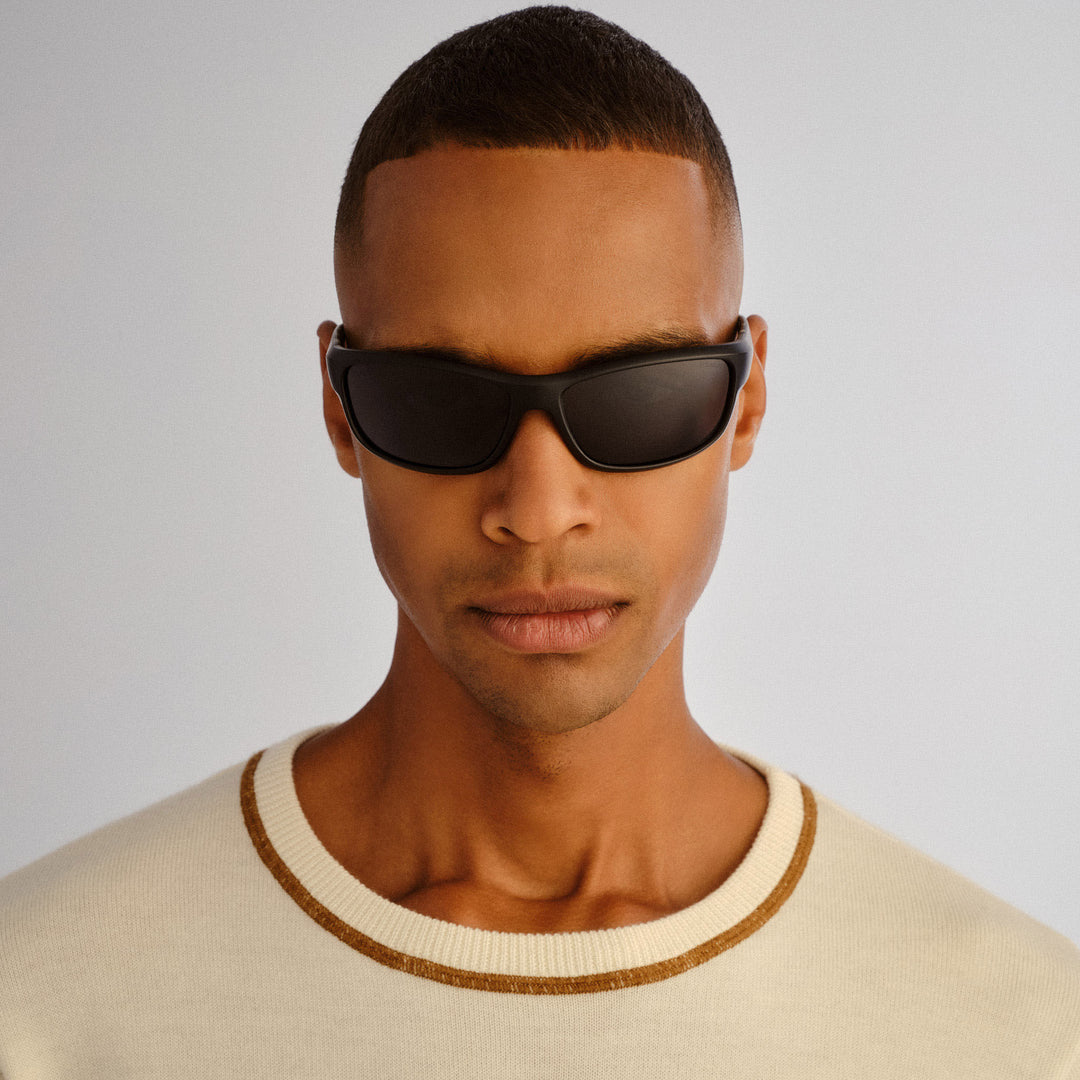 Cancer Council | Samson Sunglasses | Black | Model Front