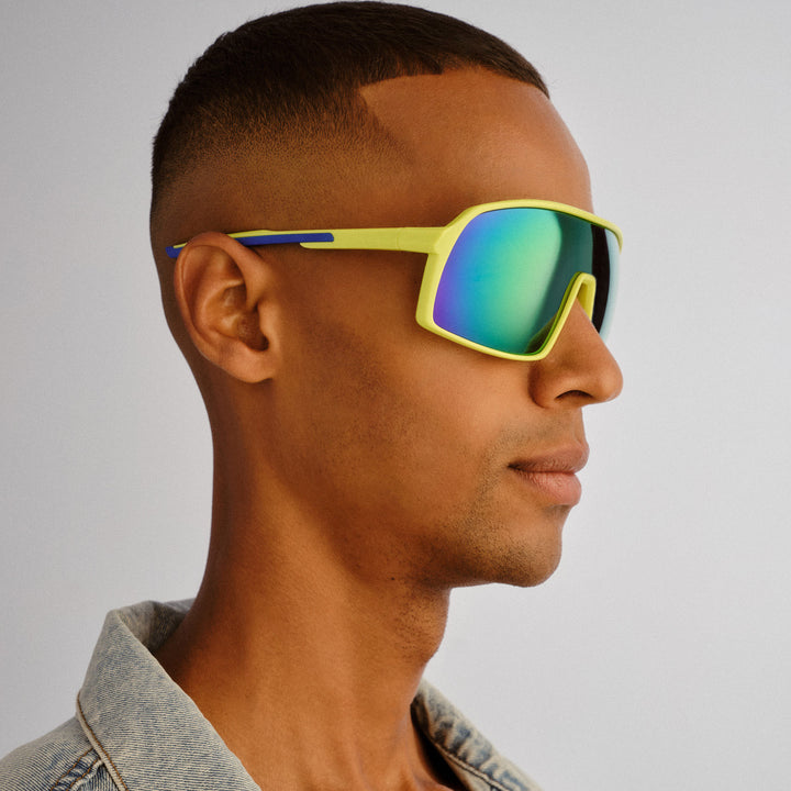 Cancer Council | Outfield Shield Sunglasses | Neon Green/Cobalt | Lifestyle