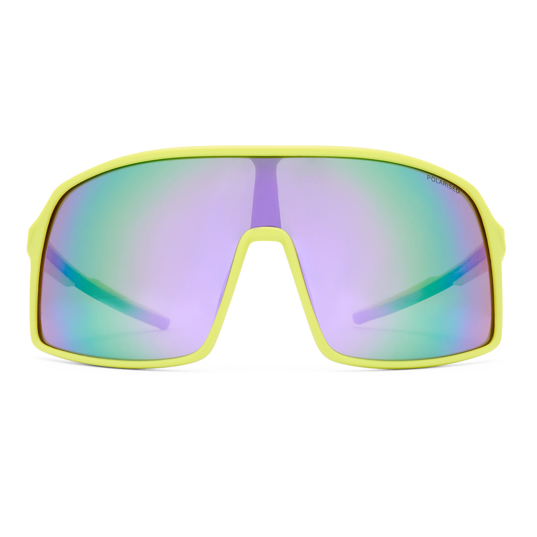 Cancer Council | Outfield Shield Sunglasses | Neon Green/Cobalt | Front