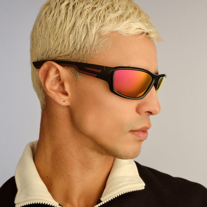 Cancer Council | Dargan Sunglasses | Black/Red| Side