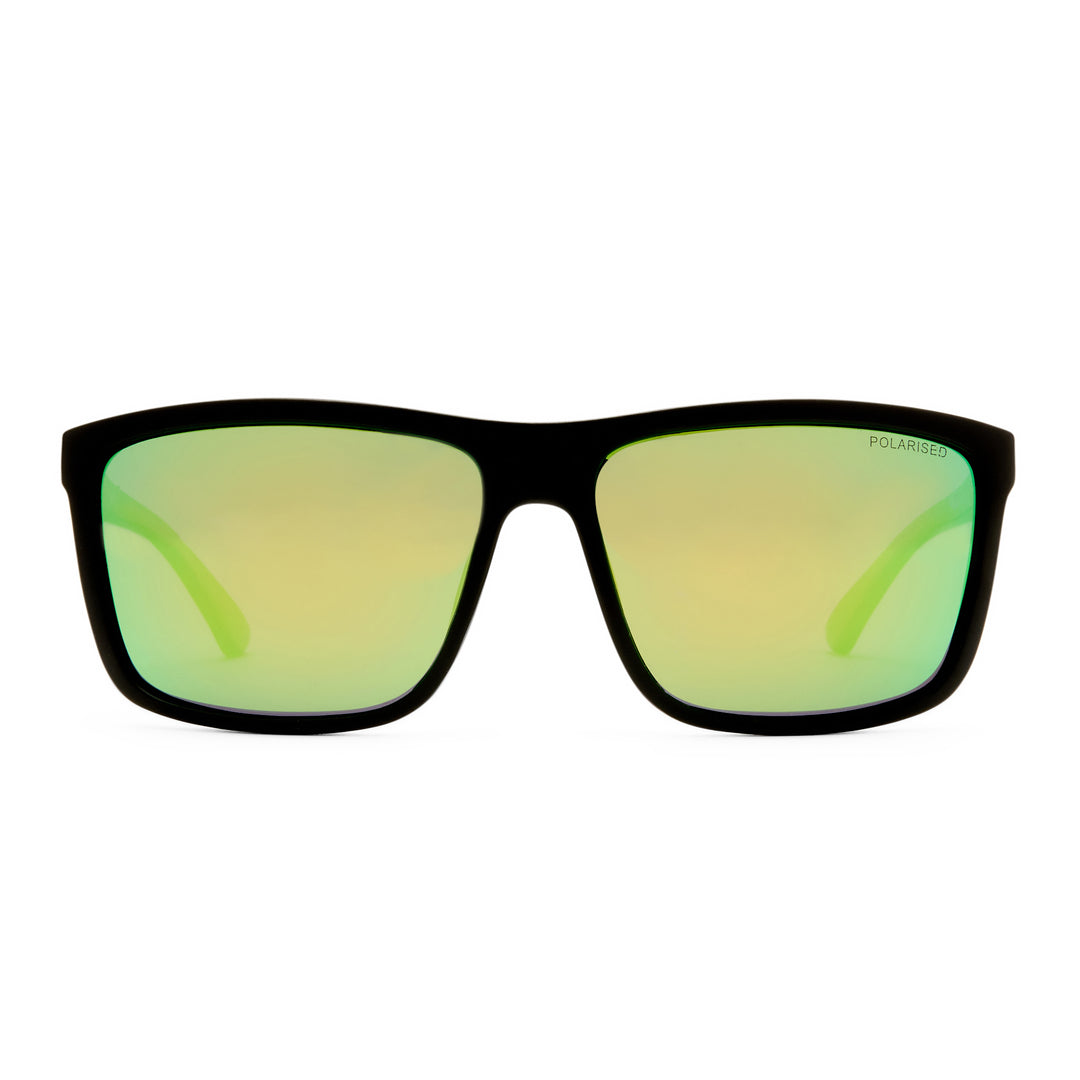 Cancer Council | Arltunga Sunglasses | Matte Black/Neon Green | Front