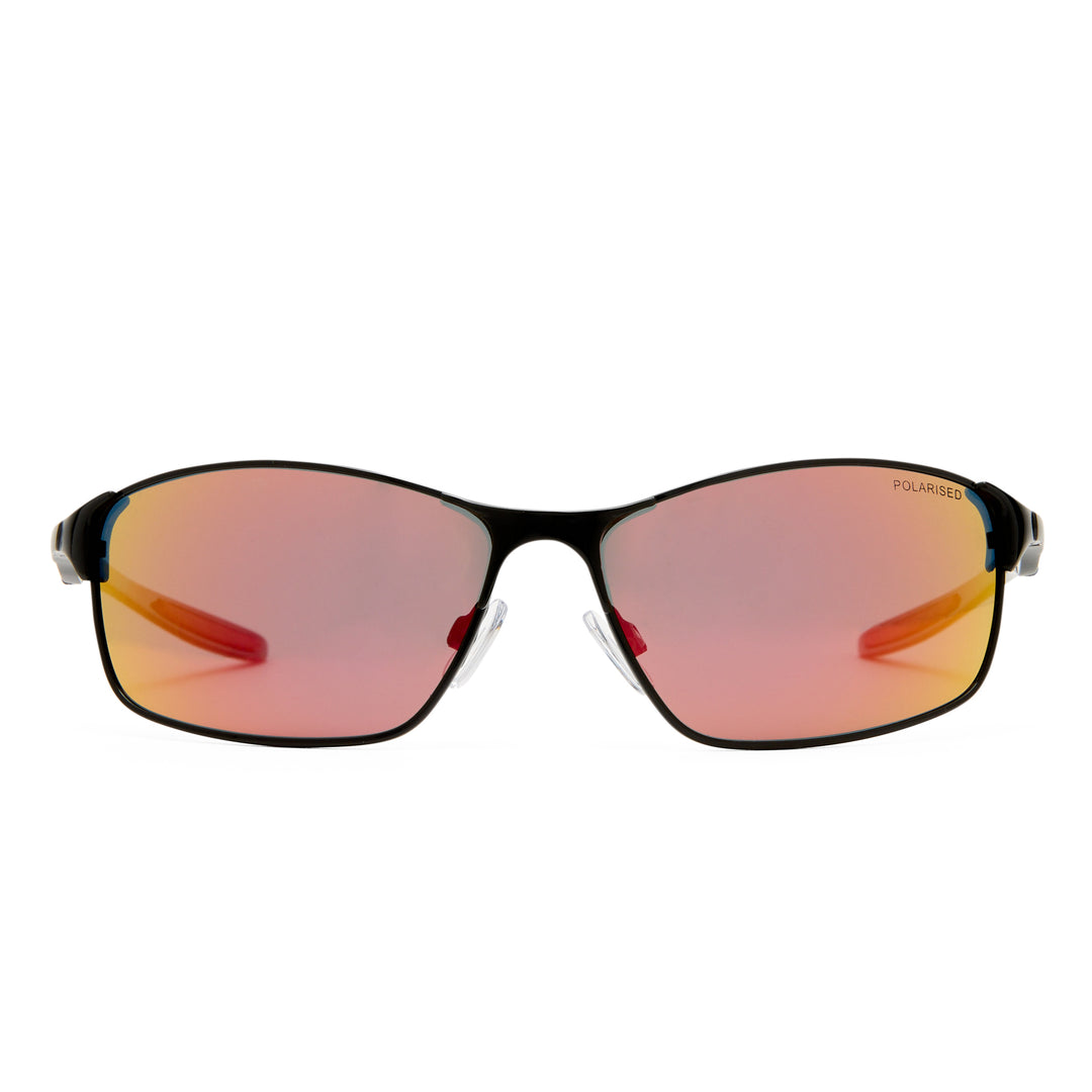 Leederville sunglasses in Black shown front‑on with angular masculine frame
