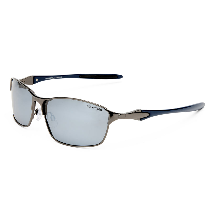 Three‑quarter angle of Leederville sunglasses in Gunmetal finish
