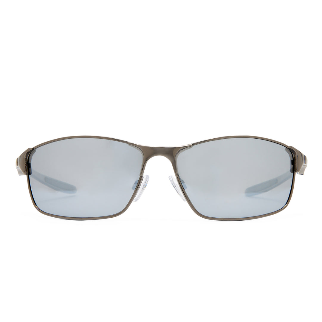 Leederville sunglasses in Gunmetal shown front‑on with angular masculine frame