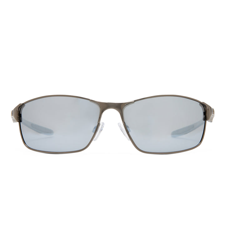 Leederville sunglasses in Gunmetal shown front‑on with angular masculine frame