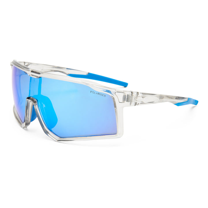 Nedlands sunglasses in clear, angled view highlighting frame structure and temples