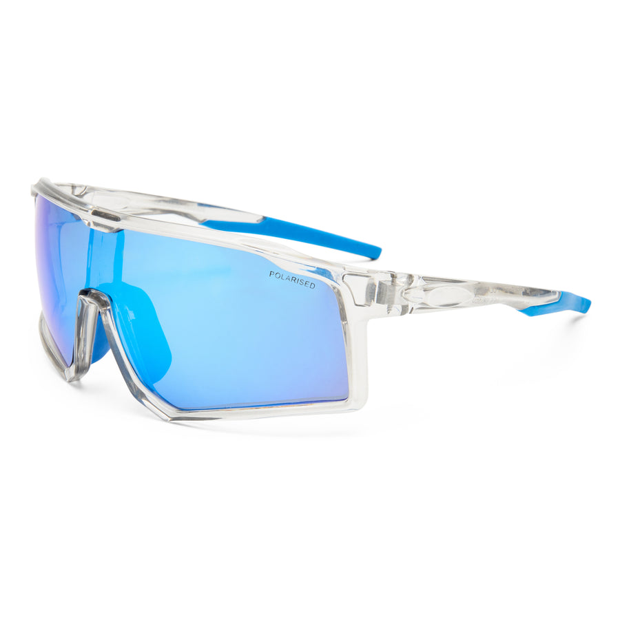 Nedlands sunglasses in clear, angled view highlighting frame structure and temples