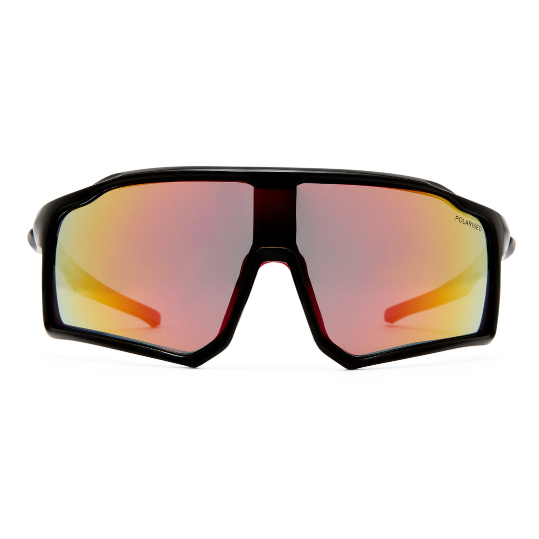 Nedlands sunglasses in Black shown front‑on with men’s shield‑style frame