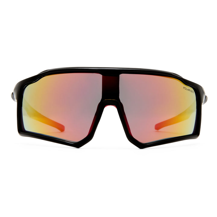 Nedlands sunglasses in Black shown front‑on with men’s shield‑style frame