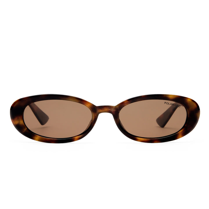 Northbridge sunglasses in Amber Tort shown front‑on with classic oval frame