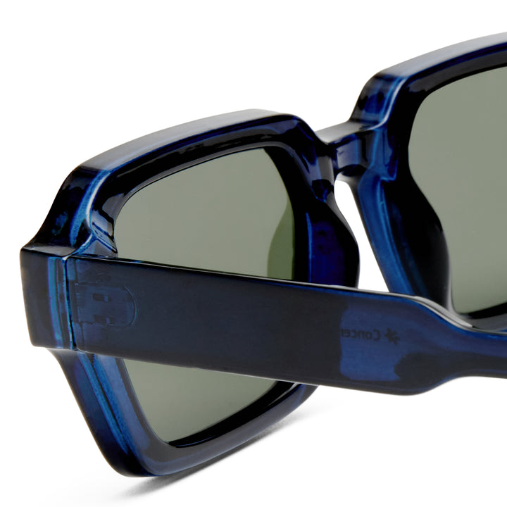Mount Lawley sunglasses temple detail showing Ink Blue finish