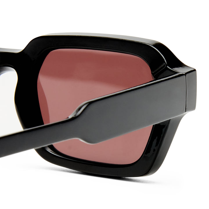 Mount Lawley sunglasses temple detail showing Black matte finish