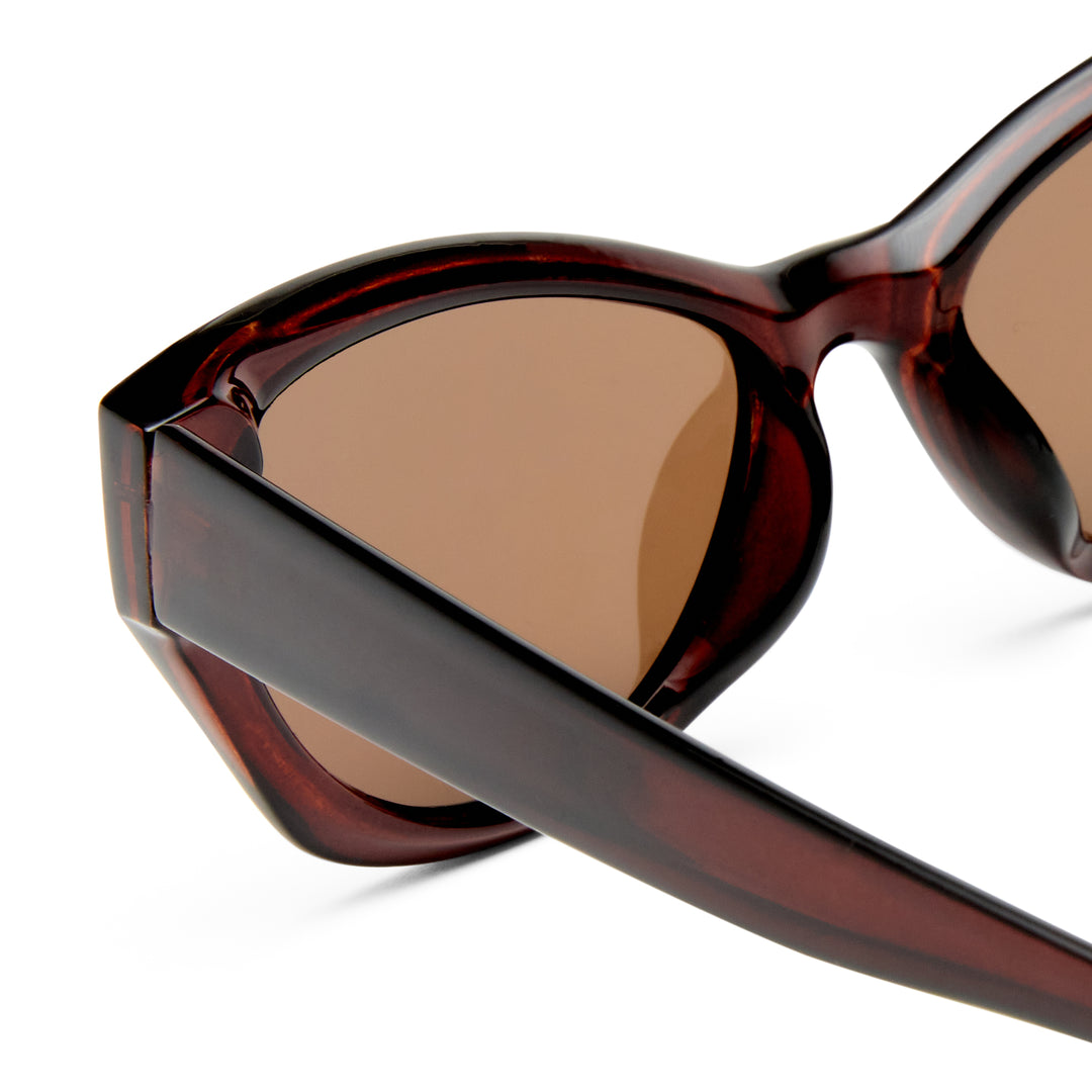 Swanbourne sunglasses temple detail showing Rust colour pattern