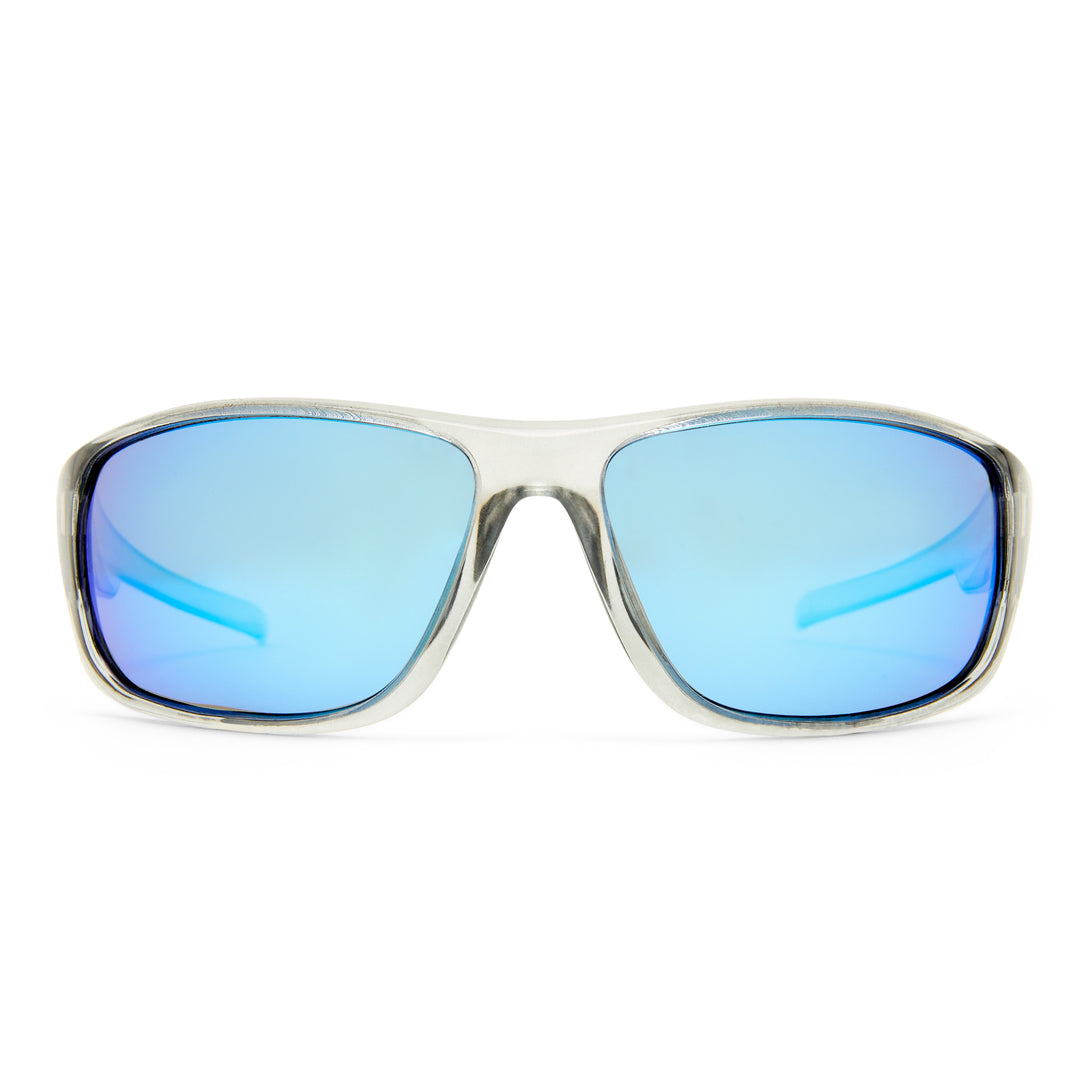 Dundee sunglasses in Clear shown front‑on with classic square frame
