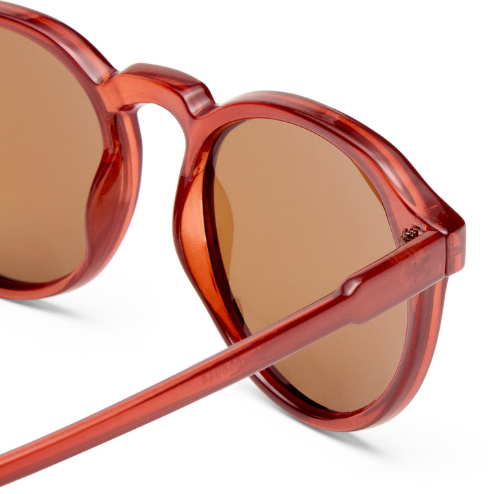 Close‑up of Bright sunglasses highlighting Merlot colour
