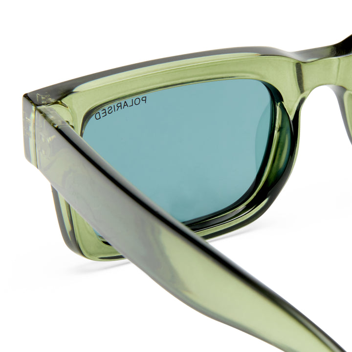 Close-up detail of Austinmer Sunglasses in Khaki 