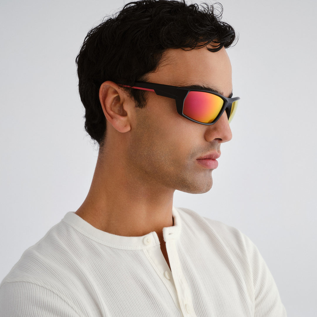 Cron Sunglasses - Matte Black/Red