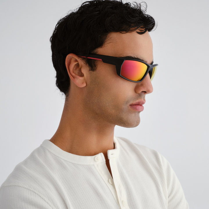 Cron Sunglasses - Matte Black/Red