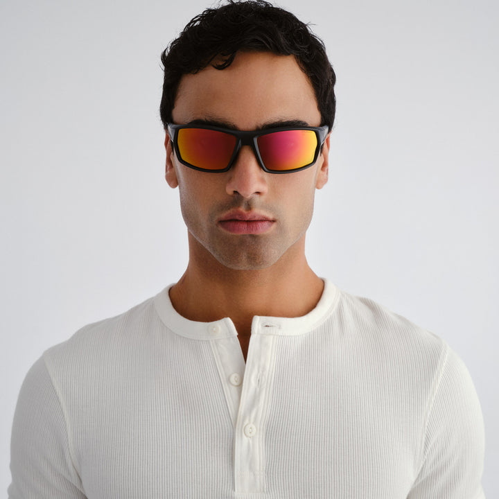 Cron Sunglasses - Matte Black/Red