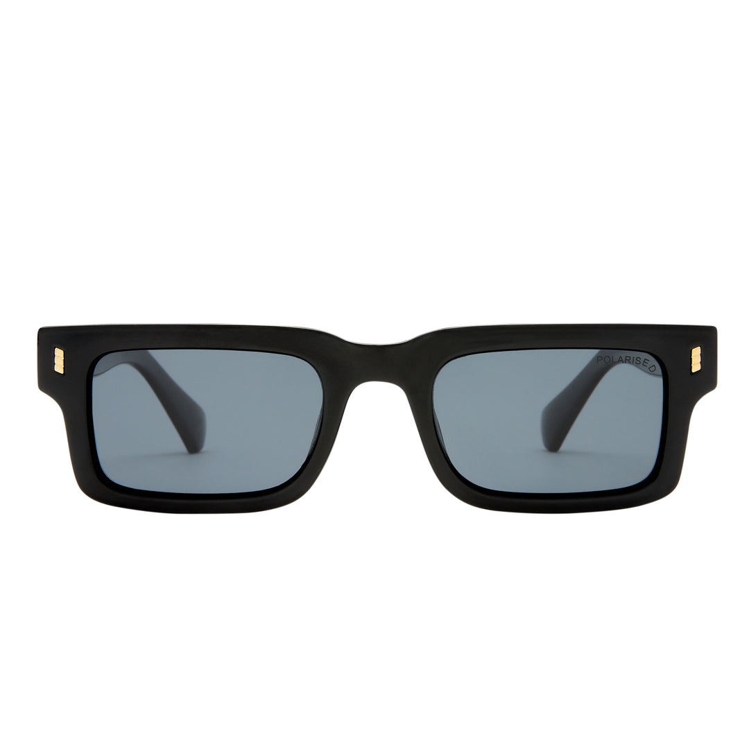 Austinmer sunglasses in black, front view showing frame shape and lens design