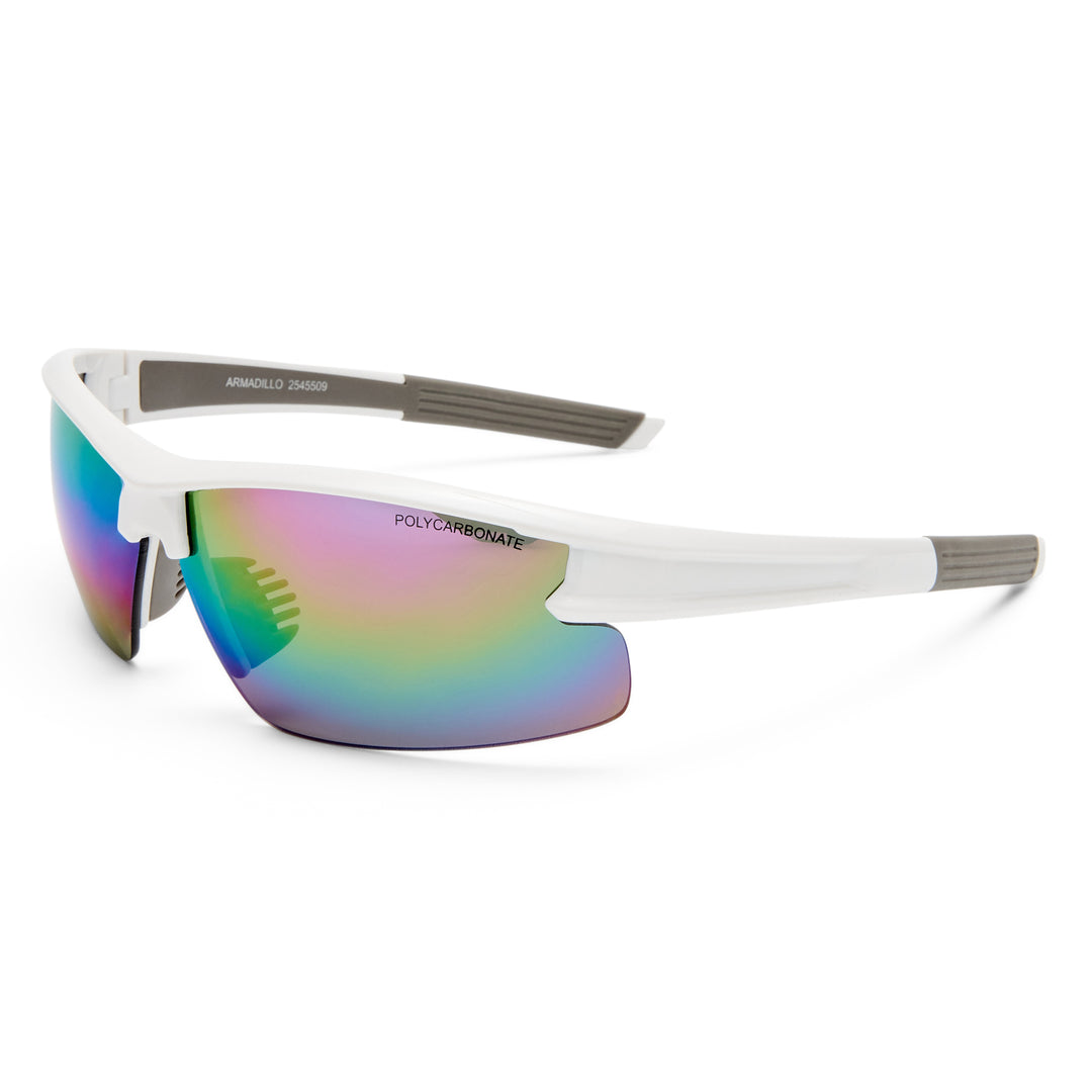 Cancer Council | Armadillo Sunglasses | White/Rainbow | Angle