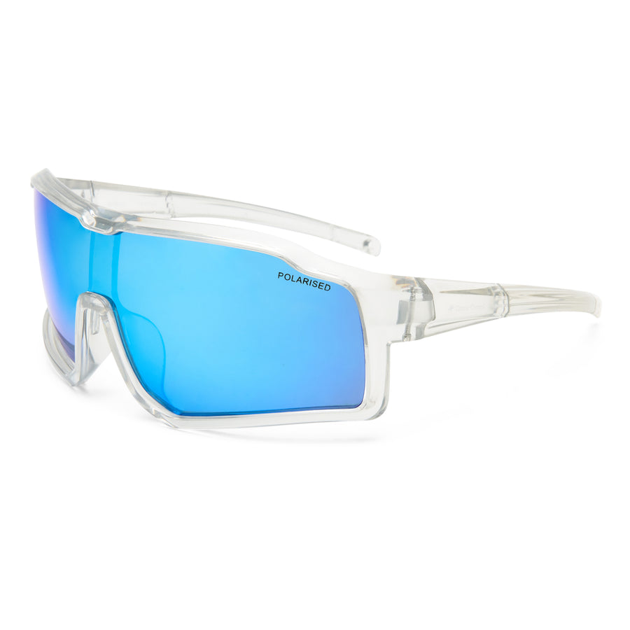 Numbat sunglasses in clear, angled view highlighting frame structure and temples
