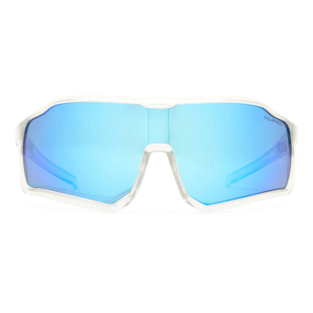 Numbat sunglasses in clear, front view showing frame shape and lens desig