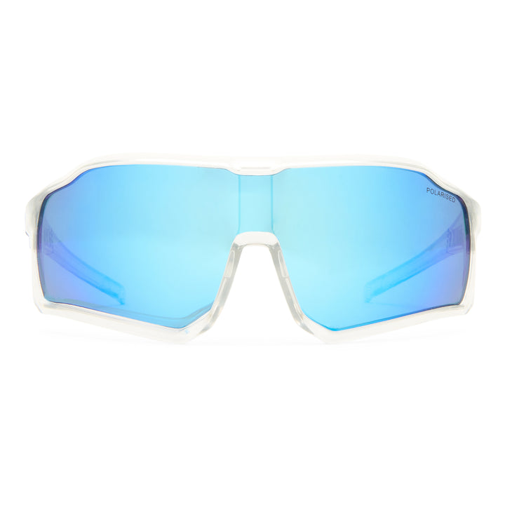 Numbat sunglasses in clear, front view showing frame shape and lens desig