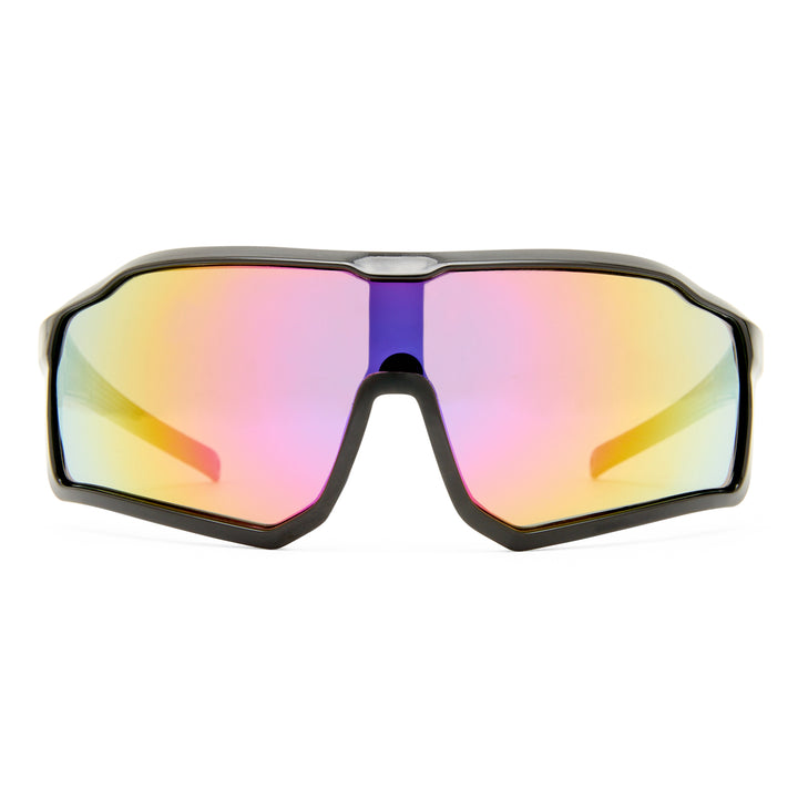 Numbat kids sunglasses in Black shown front‑on with sporty shield frame
