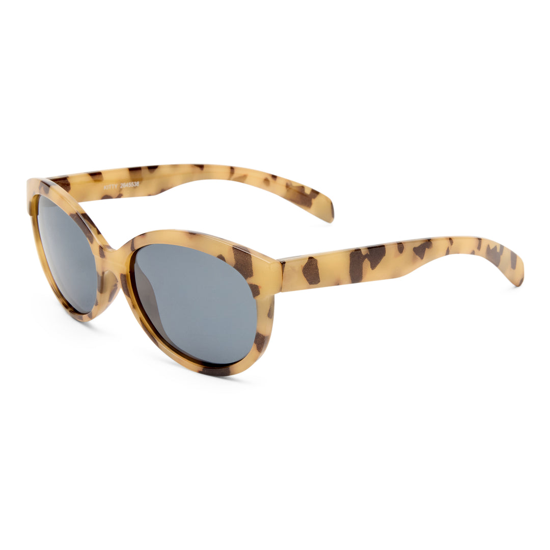 Three‑quarter angle of Kitty kids sunglasses in Cookie Tort finish