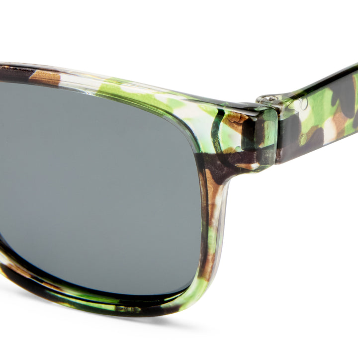 Sunglasses with a camouflage frame on a white background