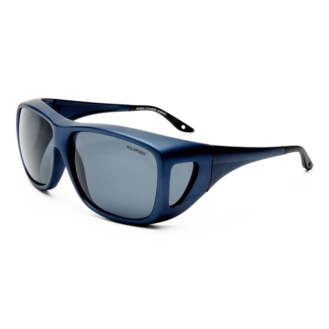 Cancer Council | Gymea Fitover Sunglasses | Metallic Blue | Angle