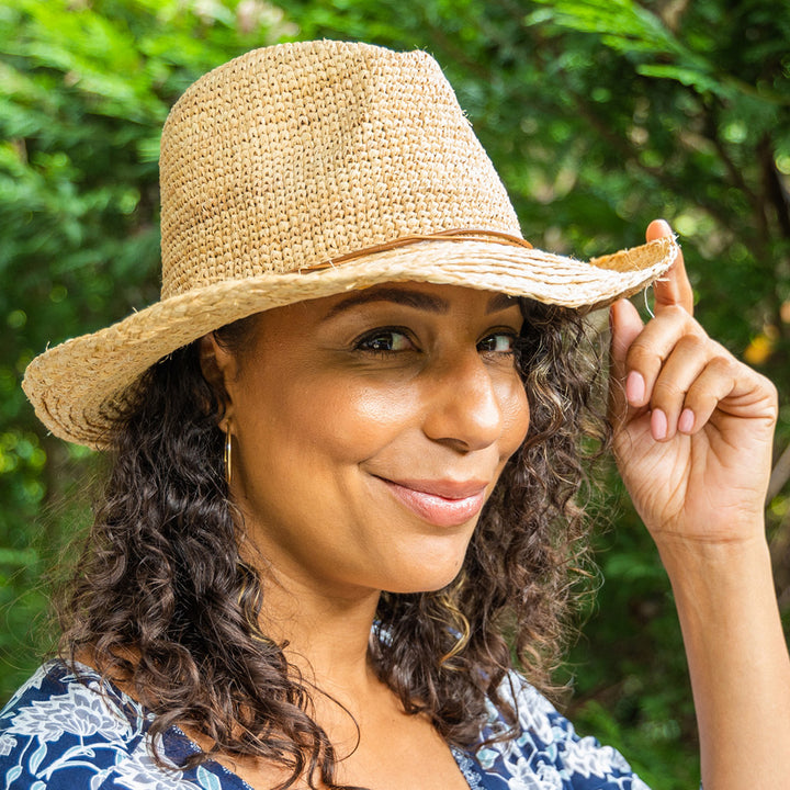 Bobbie Raffia Cowboy Hat - Natural