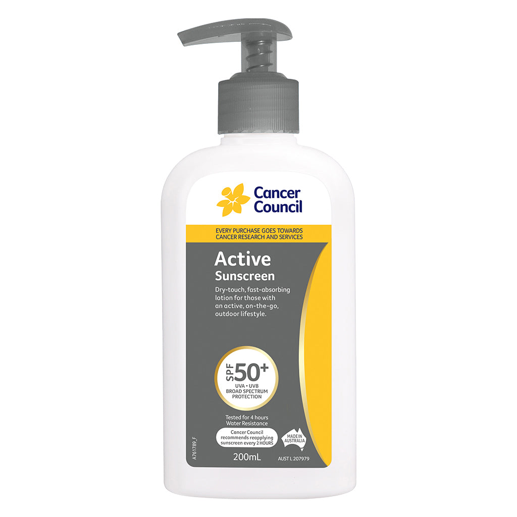Active Sunscreen SPF50+ 200ml – Cancer Council Shop