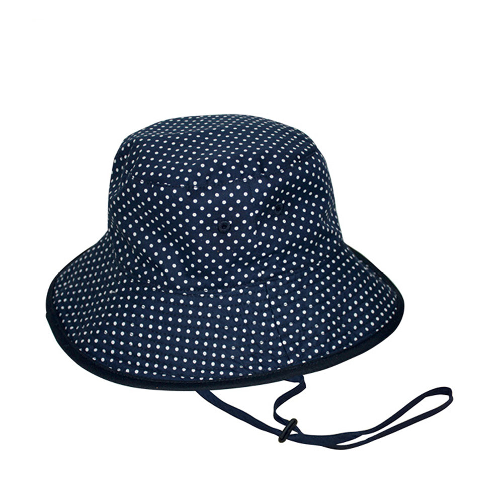 Jessica Bucket Hat - Navy Polka