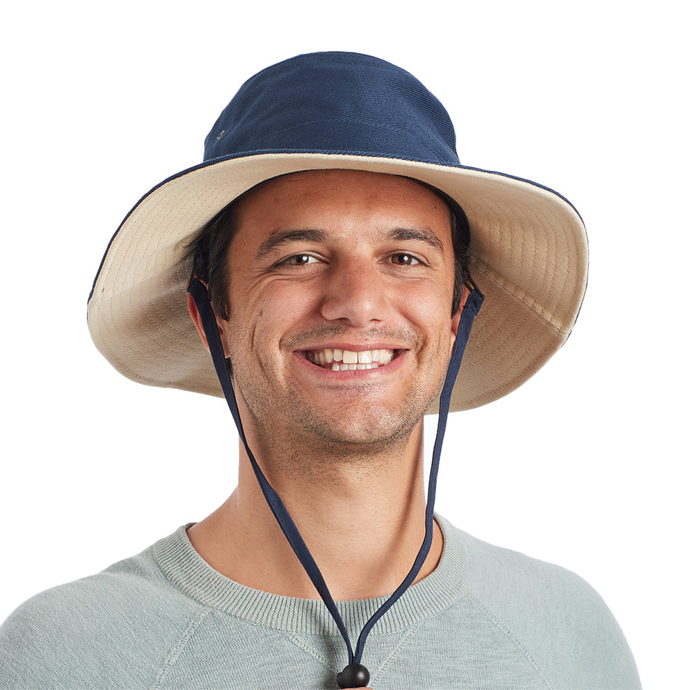 Cancer Council | Alan Cricket Hat - Lifestyle Old | Navy/Beige | UPF50+ Protection