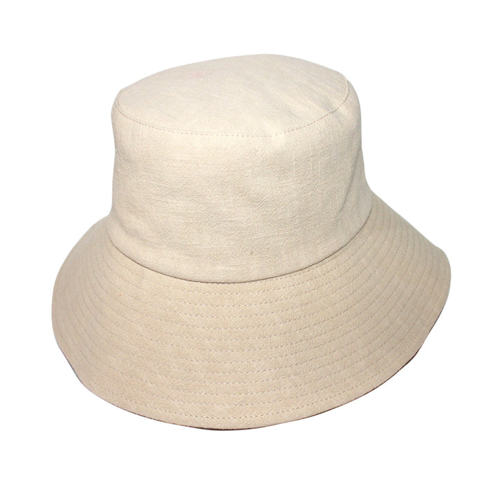 Sadie Linen Bucket Hat - Beige