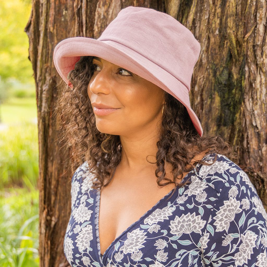 Sadie Linen Bucket Hat - Pink