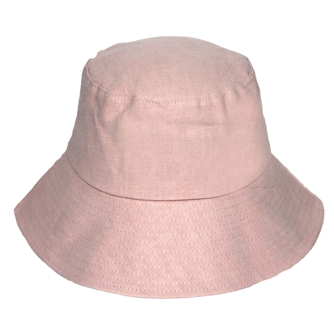 Sadie Linen Bucket Hat - Pink