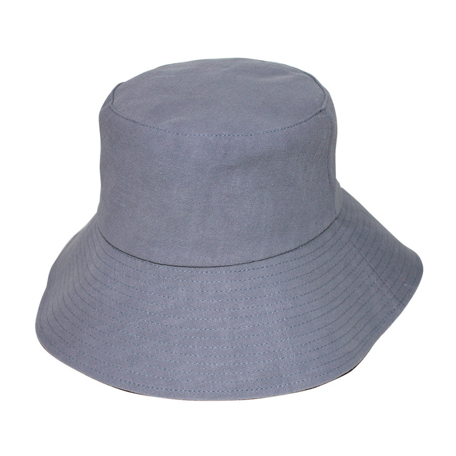 Sadie Linen Bucket Hat - Blue