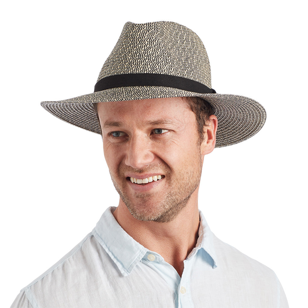 Outback Lightweight Fedora Hat - Grey/Black
