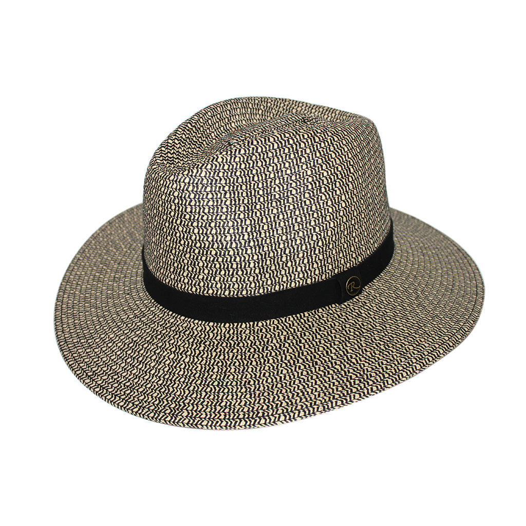 Outback Lightweight Fedora Hat - Grey/Black