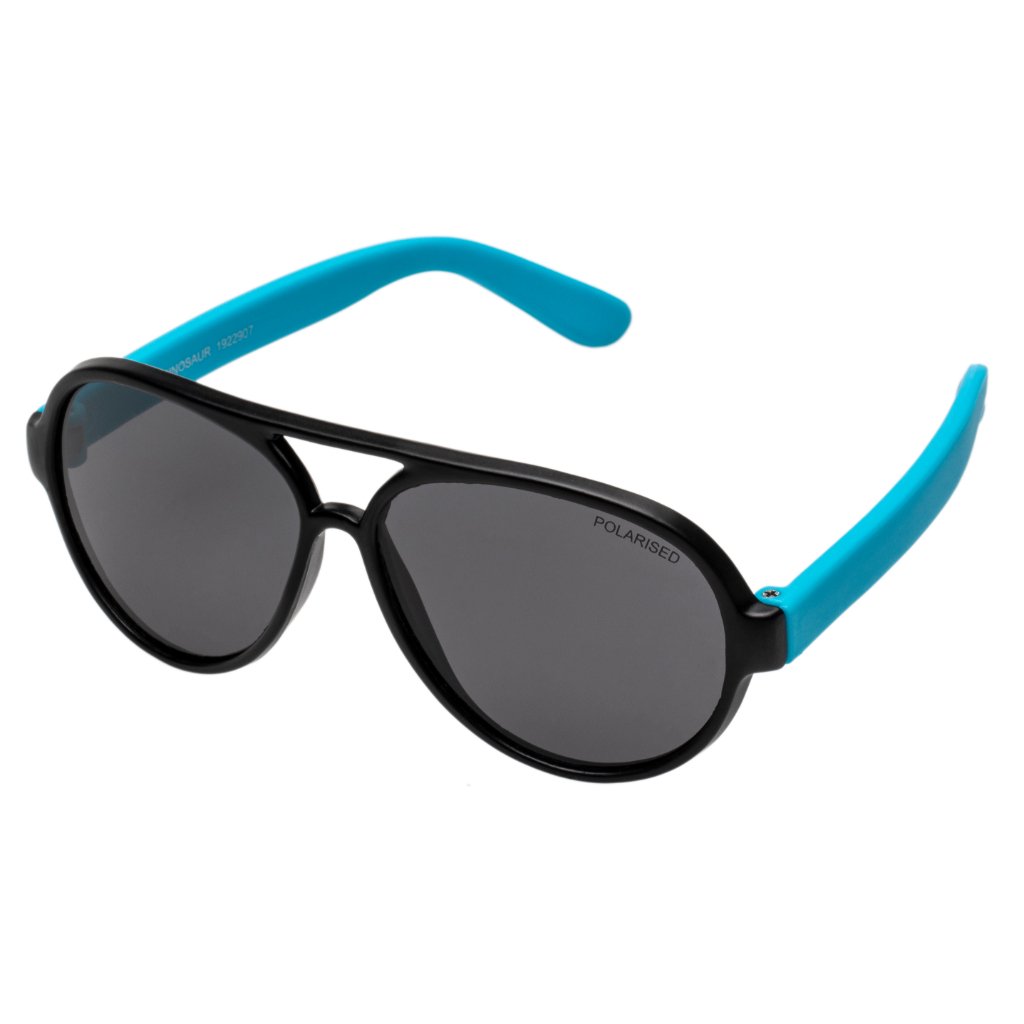 Dinosaur Sunglasses - Matte Black/Blue